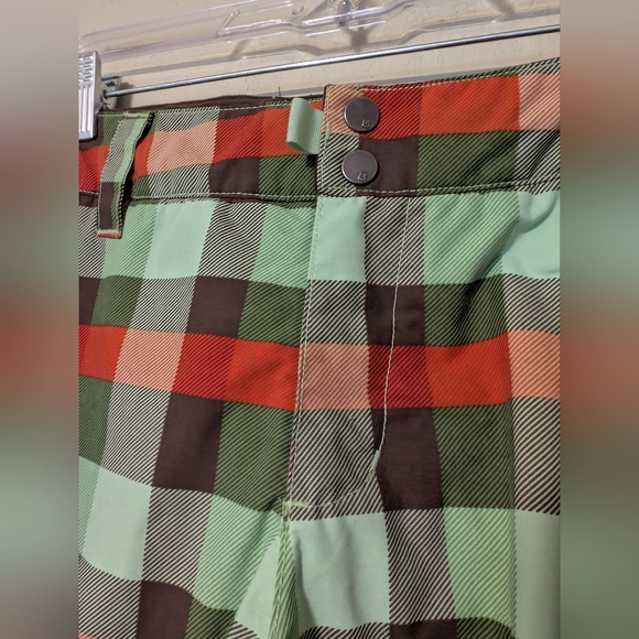 Plaid Snow Pants Pants - Green and Orange - Picture 7 of 15